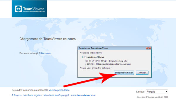 teamviewer chargement invite
