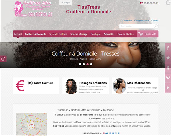 site e-Commerce Coiffeur Afro Toulouse