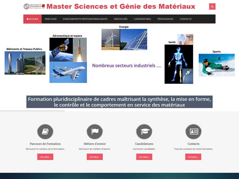 site internet master sciences et genie des materiaux toulouse