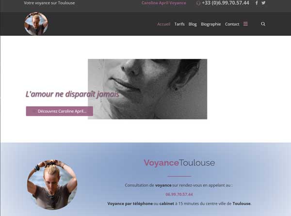 Creation site internet : Karoline April voyance Toulouse