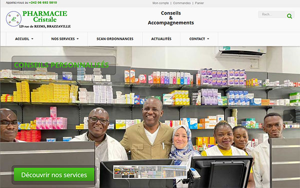 Creation site internet : Pharmacie Cristale à Brazzaville au Congo