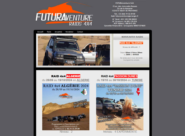 Creation site internet : RAID 4x4 dans le desert...