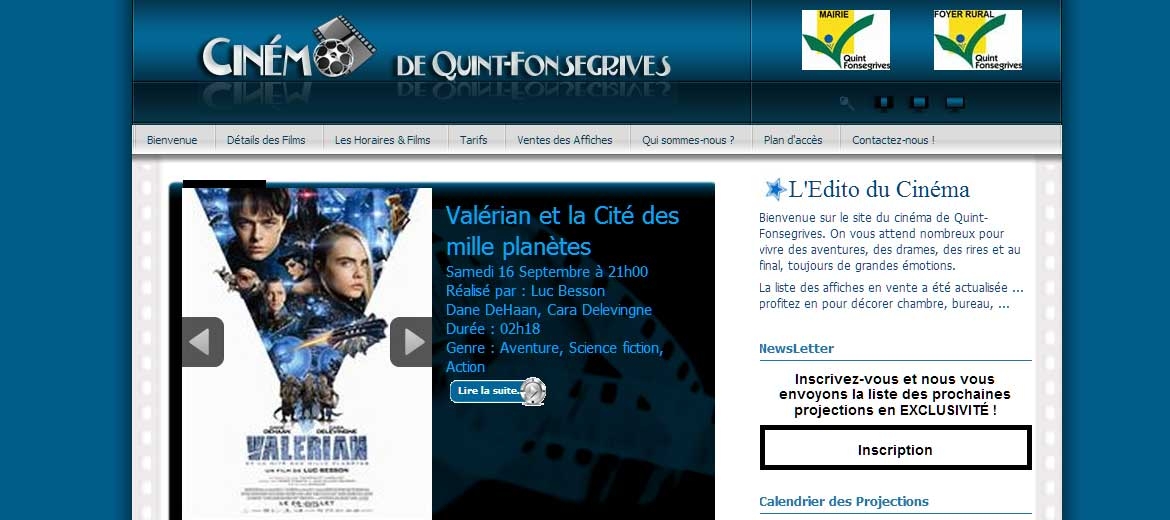 Site internet multimedia pour cinéma